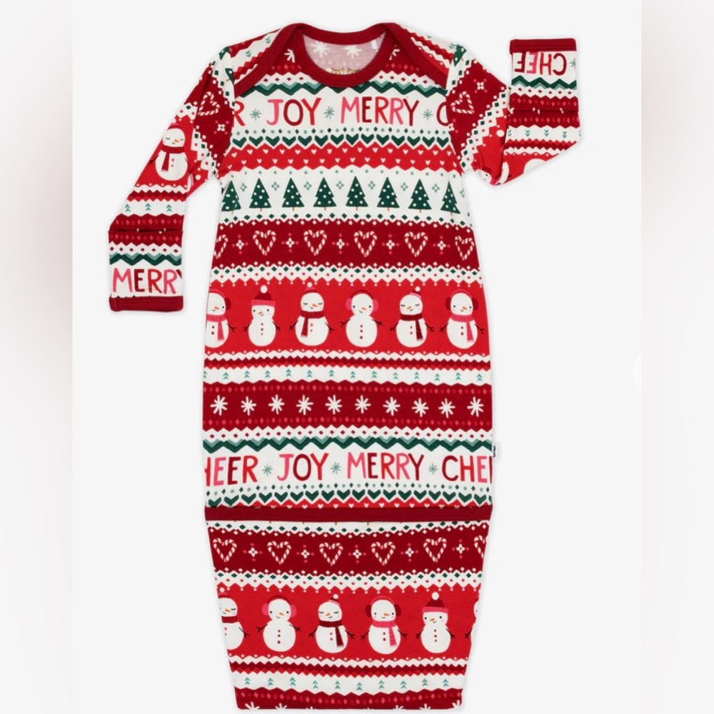 Festive Fair Isle Little Sleepies Infant Gown